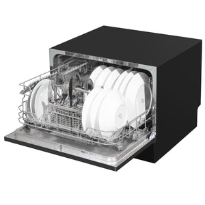 Baridi Tabletop Dishwasher 6 Place Settings 6.5L Capacity - Black
