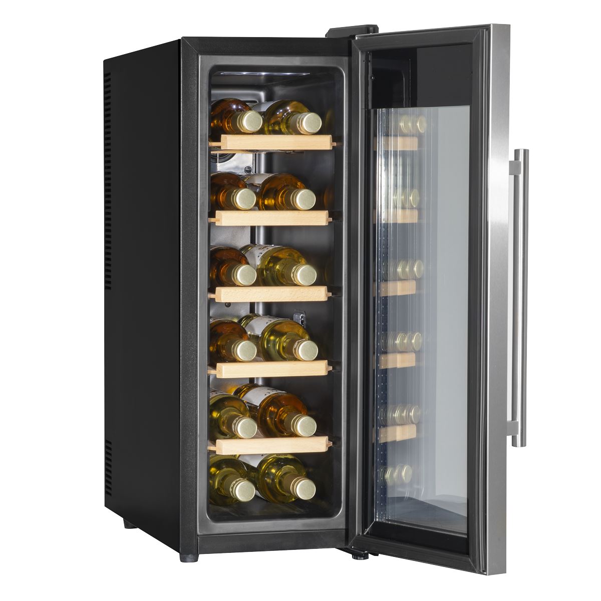 Baridi 12 Bottle Wine Fridge & Cooler - Stainless Steel