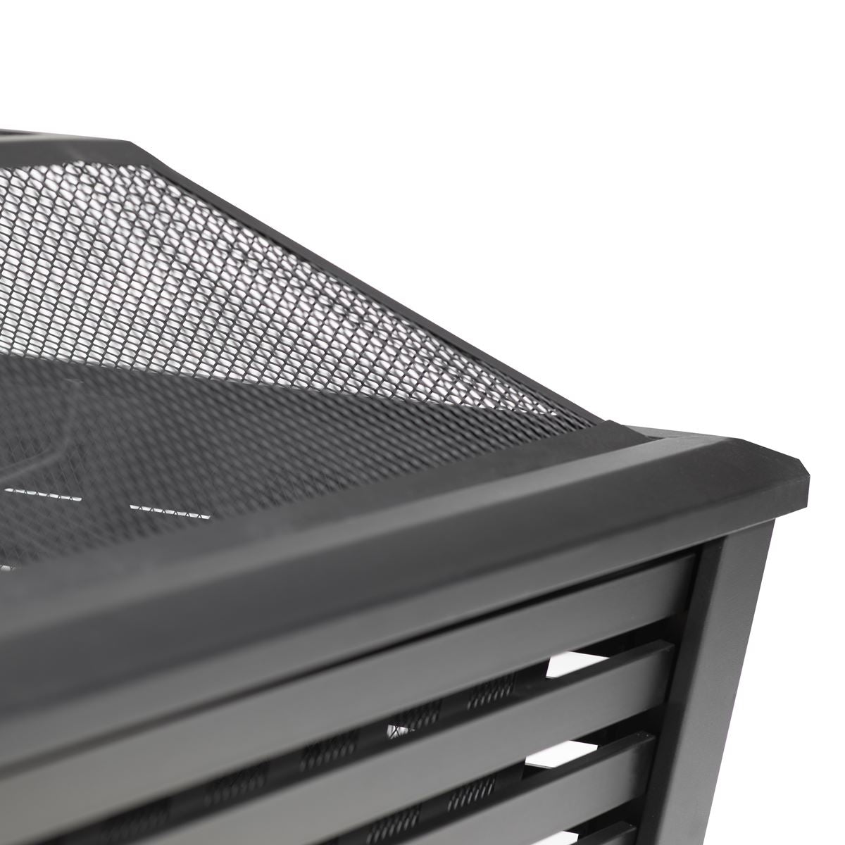 Fire Pit 89cm Square Outdoor Black