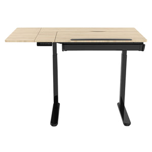 Dellonda Single Motor Ultra-Quiet Electric Adjustable Drawing Table with 40° Tilt, Drawer & Side Table