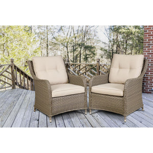 Dellonda Chester Rattan Wicker Outdoor Armchairs 2pc