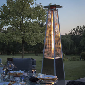 Dellonda 13kW Pyramid Gas Patio Heater 13kW Commercial/Garden Use - Stainless Steel