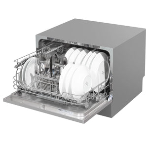 Baridi Tabletop Dishwasher 6 Place Settings 6.5L Capacity - Silver