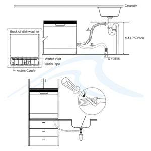 Baridi Tabletop Dishwasher 8 Place Settings 8L Capacity - Silver