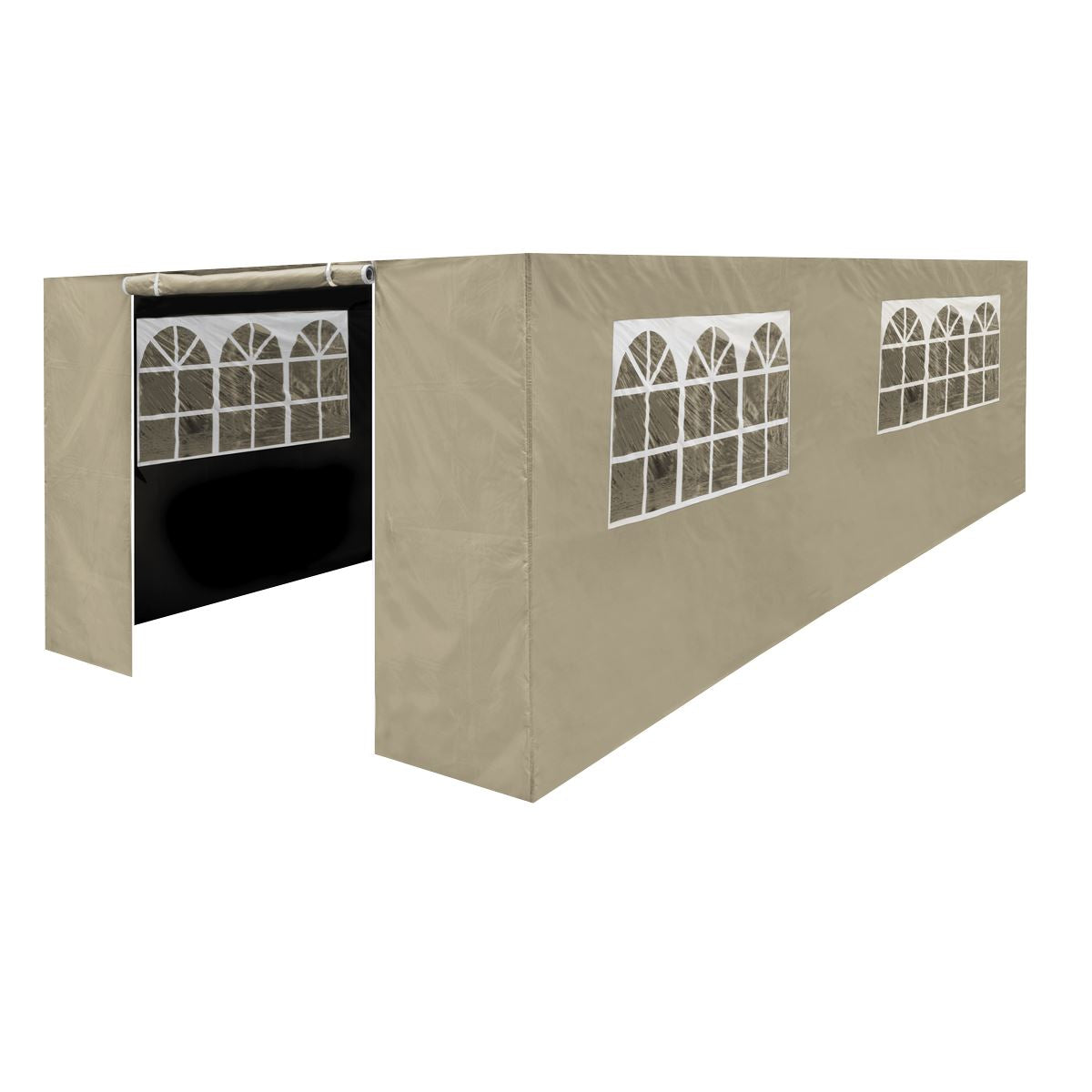 Dellonda Beige Premium Side Walls/Doors/Windows for Gazebo/Marquee, Fits 3 x 6m Models
