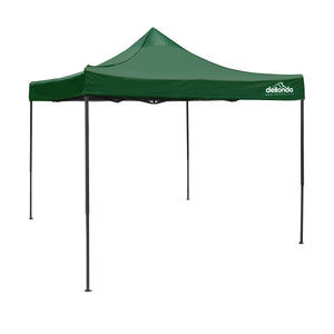 Dellonda Dark Green Premium 3 x 3m Pop-Up Gazebo, PVC Coated, Water Resistant Fabric, Supplied with Carry Bag & Accesories