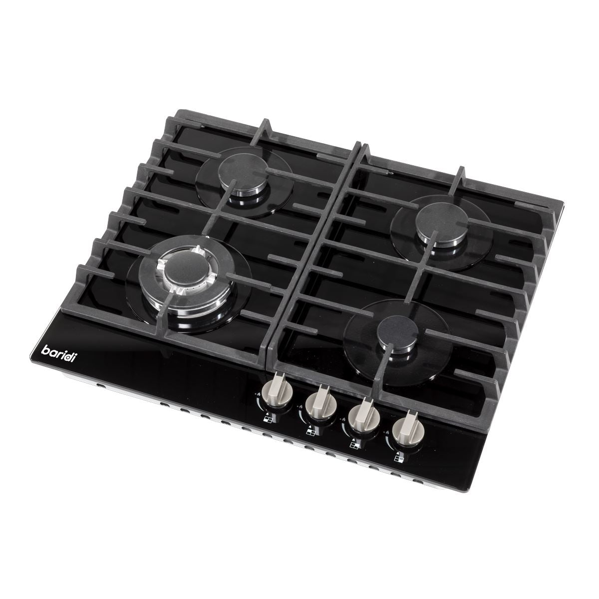 Baridi Gas Hob with 4 Cooking Zones 60cm - Black
