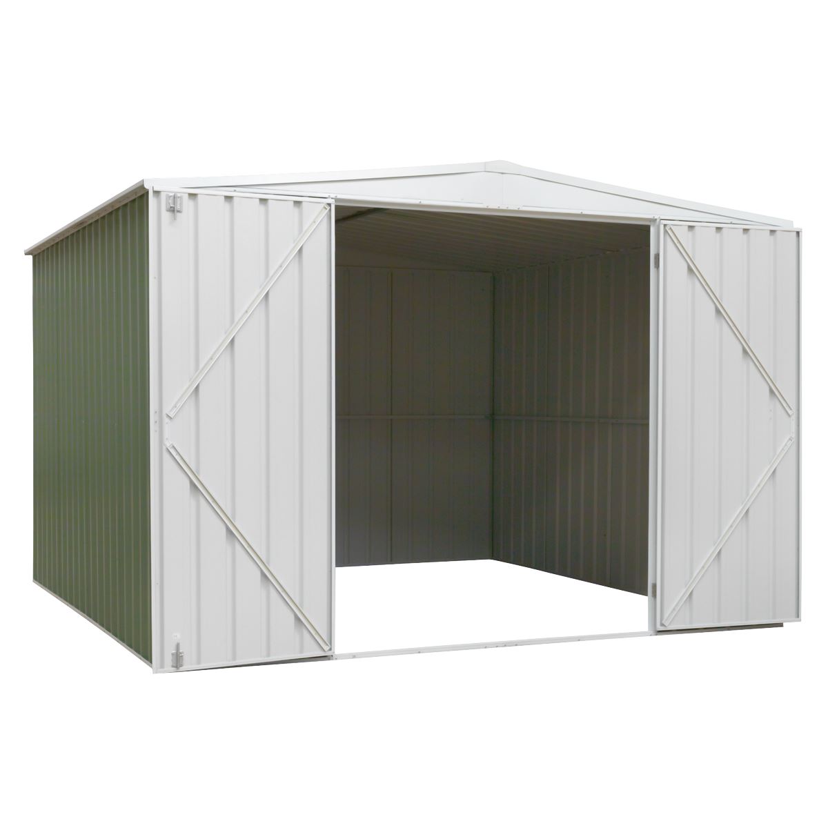 Dellonda Galvanized Steel Storage Shed with Apex Style Roof 300 x 300 x 220cm - Green