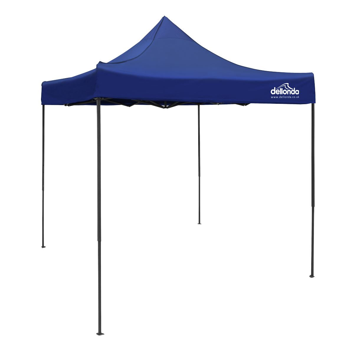 Dellonda Blue Premium 2x2m Pop-Up Gazebo, Heavy Duty, PVC Coated, Water Resistant Fabric, Supplied with Carry Bag & Accesories