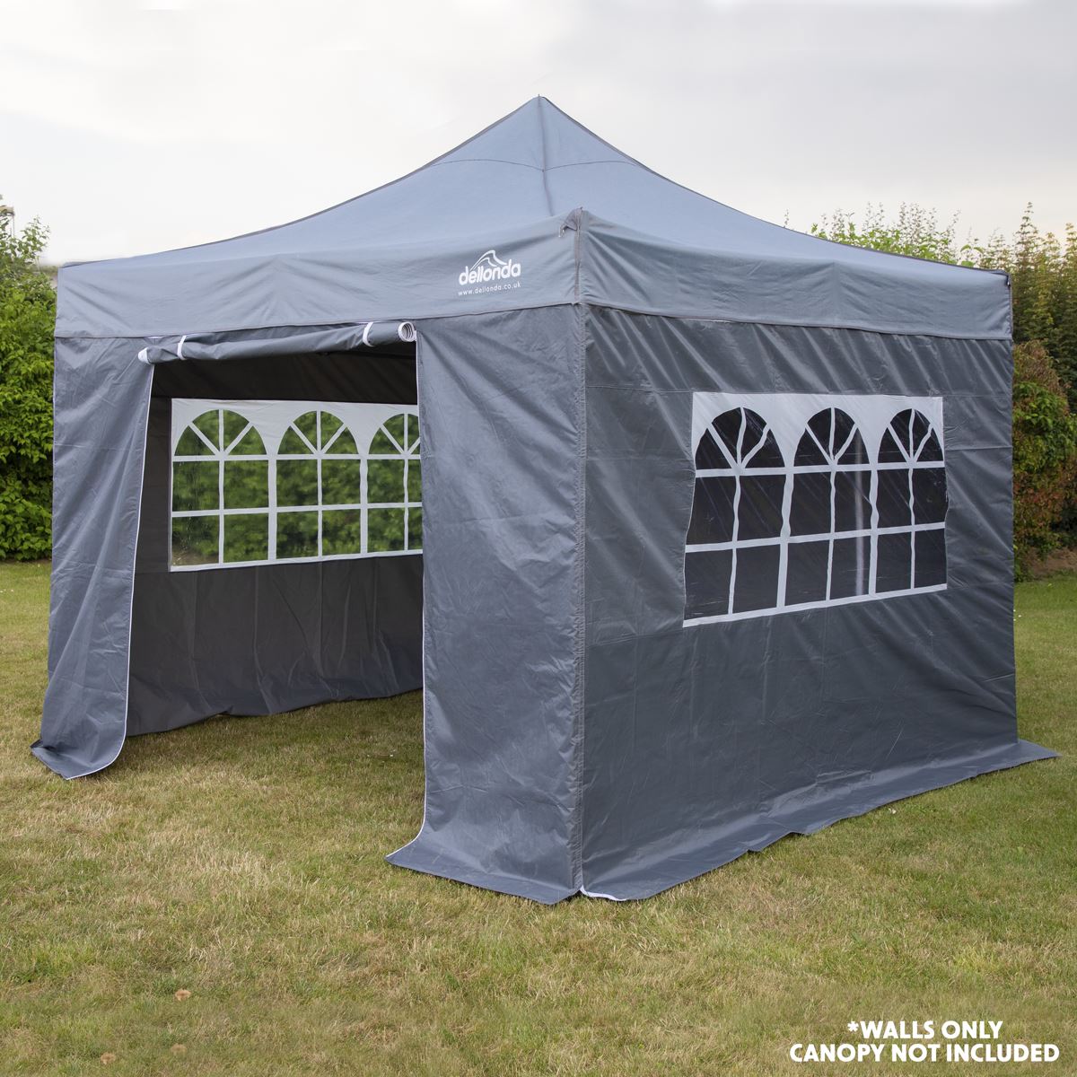 Dellonda Grey Premium Gazebo/Marquee Side Walls/Doors/Windows, Fits 3 x 3m Models