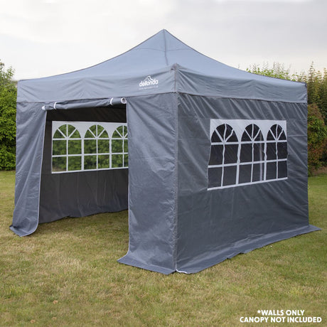 Dellonda Grey Premium Gazebo/Marquee Side Walls/Doors/Windows, Fits 3 x 3m Models