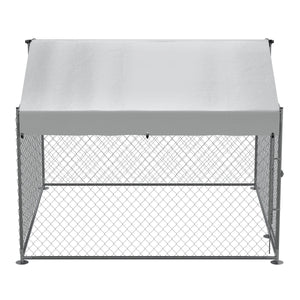 Dellonda Galvanised Steel Dog Kennel with Roof Cover & Chain Link Fencing