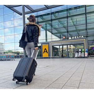 Dellonda Lightweight ABS Luggage Set with TSA Lock - Black