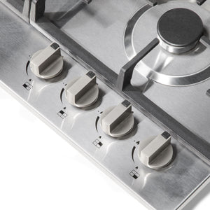 Baridi Gas Hob with 4 Cooking Zones 60cm - Stainless Steel