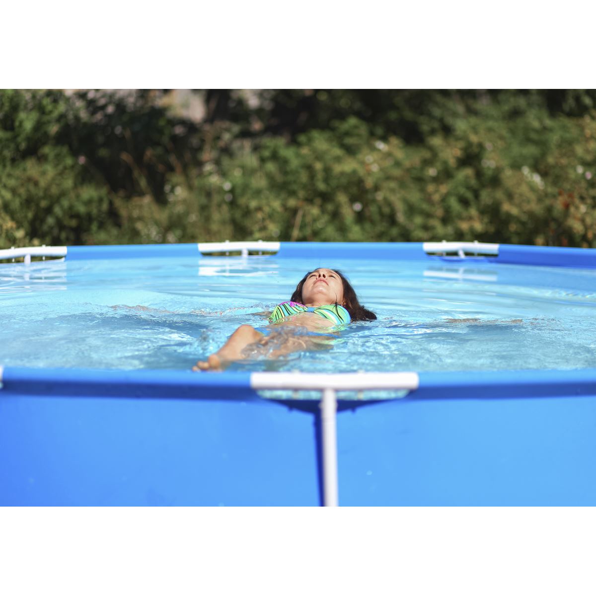Dellonda Steel Frame Round Swimming Pool & Filter Pump 10ft - Blue