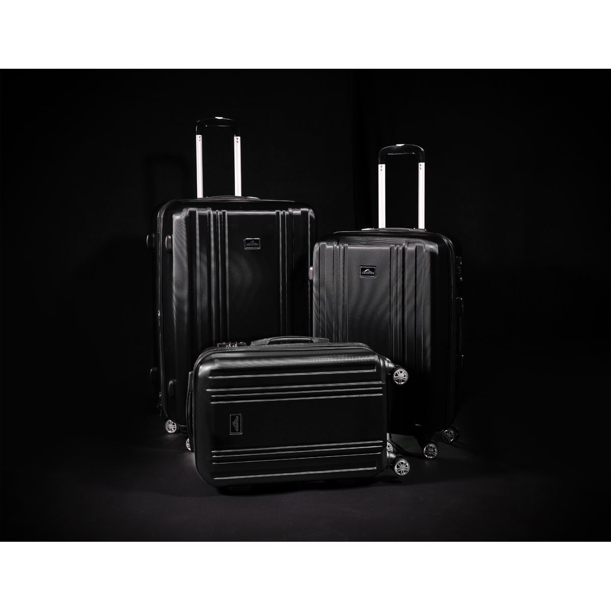 Dellonda Lightweight ABS Luggage Set with TSA Lock - Black