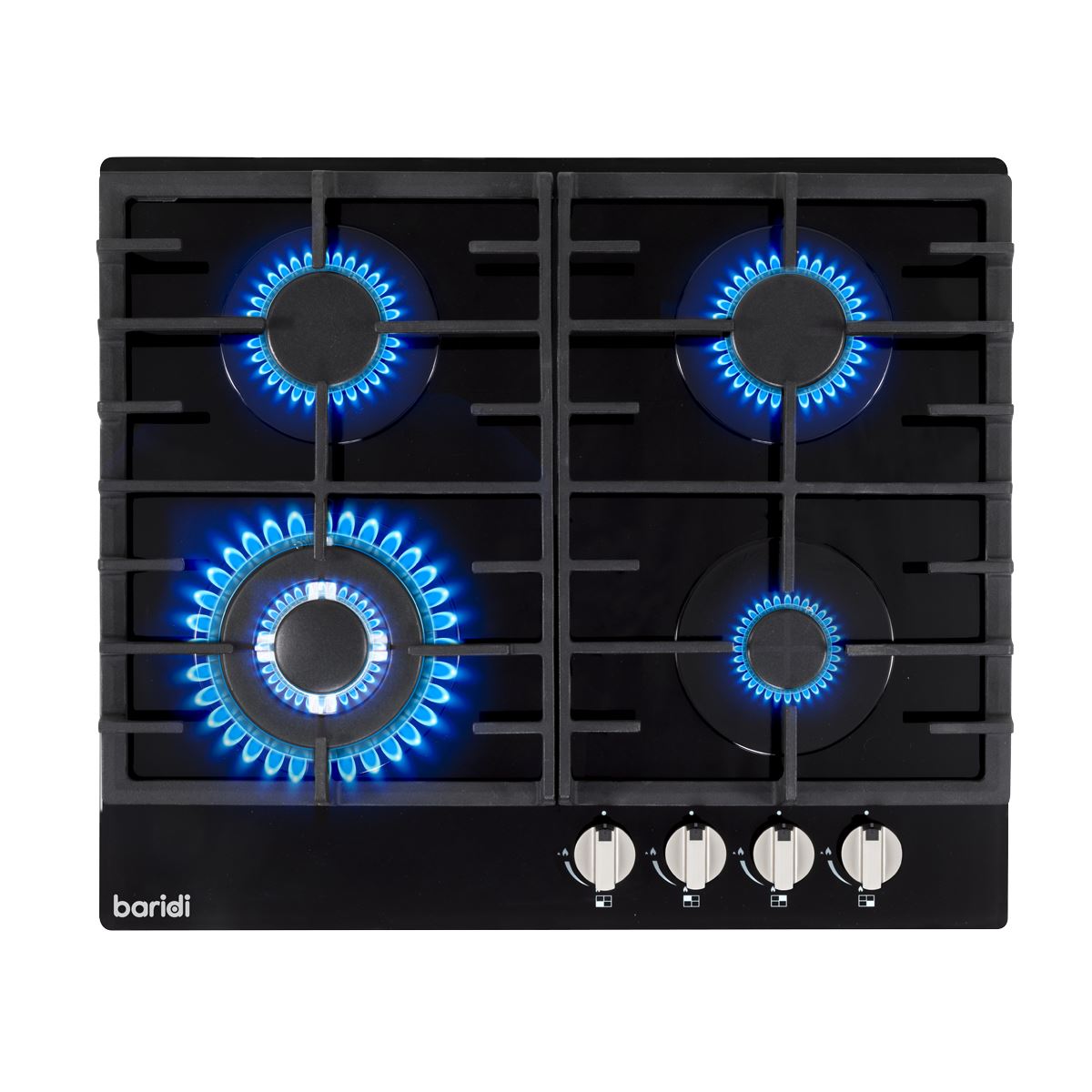 Baridi Gas Hob with 4 Cooking Zones 60cm - Black